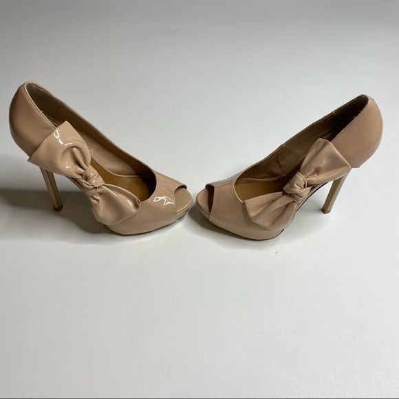 Steve Madden Nude Open Peep Toe Stiletto Shoes - Picture 7 of 16